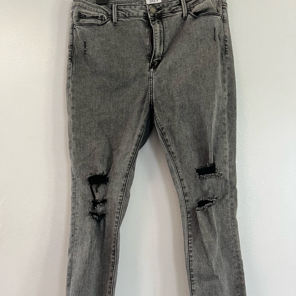 Distressed Gray Women's Jeans